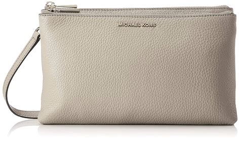 michael kors double zip crossbody grey|double zipper crossbody purse.